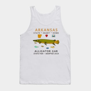 Arkansas - Alligator Gar - State, Heart, Home - State Symbols Tank Top